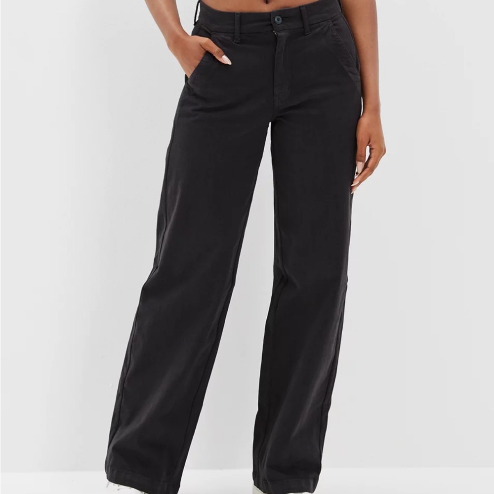 AE Stretch Twill Super High-Waisted Baggy Wide-Leg Pant